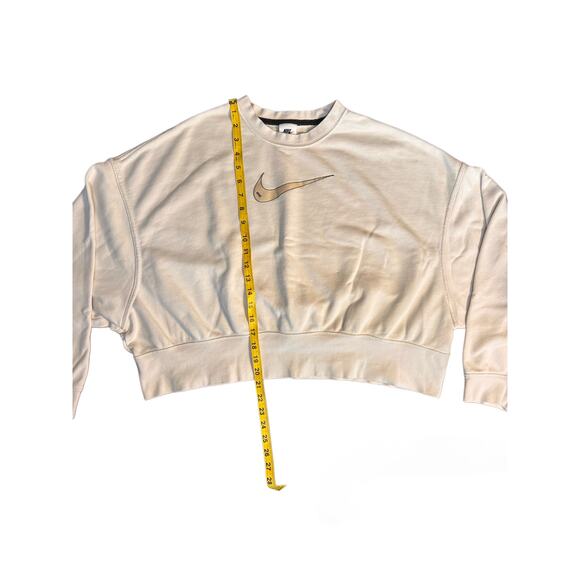 NIKE Women's Cropped Beige Crewneck Sweatshirt - Picture 3 of 7